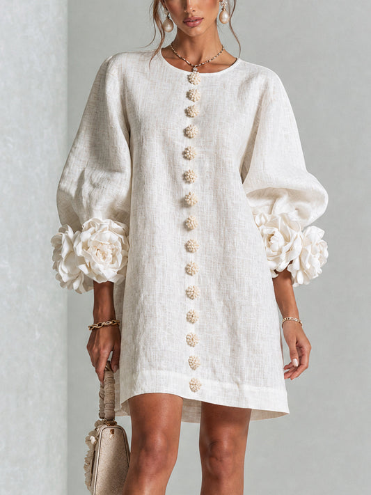 Amélie - Floral Puff Sleeve Mini Dress