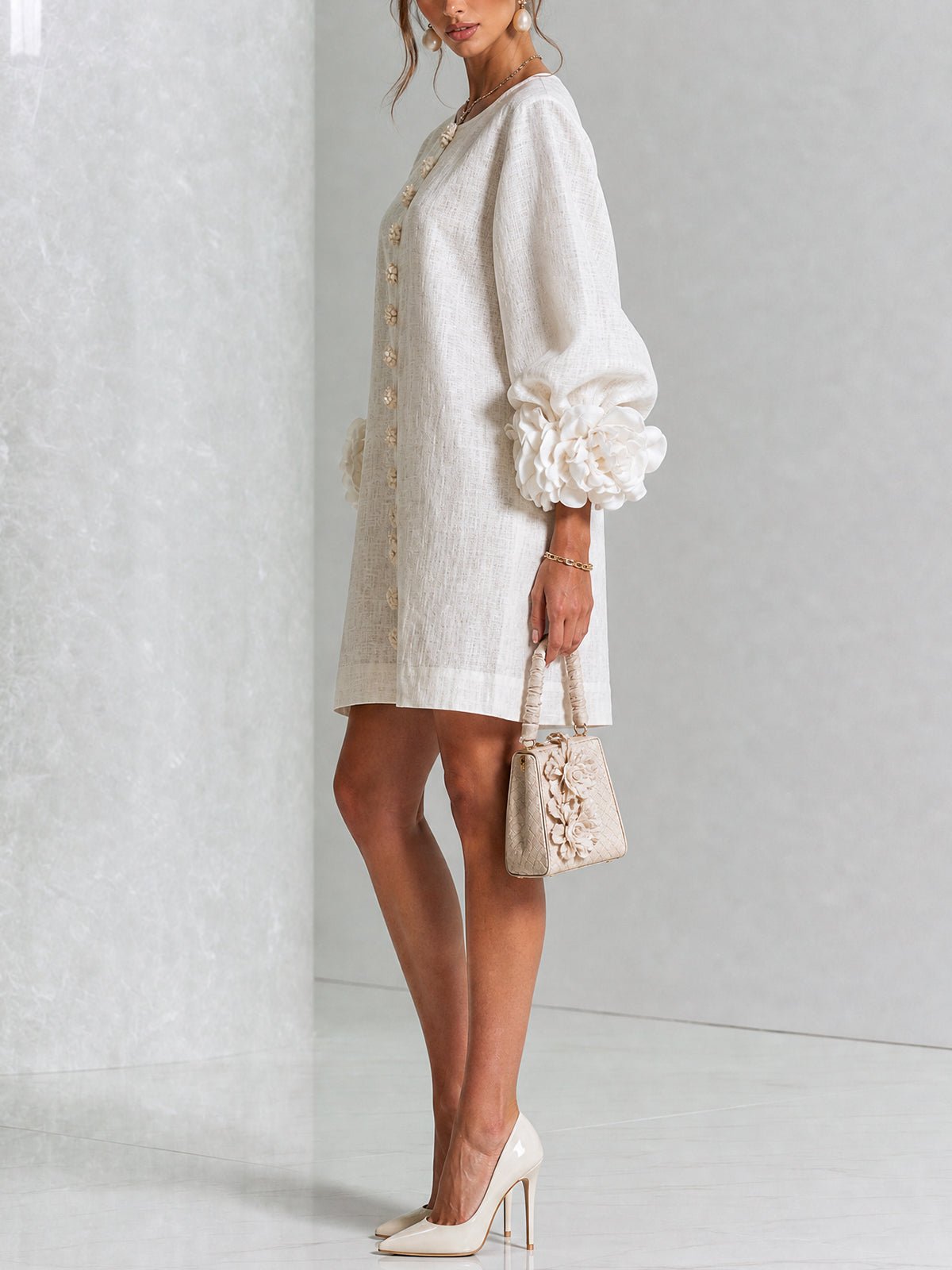 Amélie - Floral Puff Sleeve Mini Dress