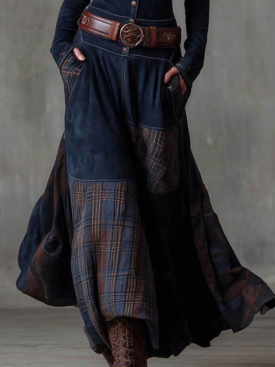 Hazel - Belted Suede Maxi Dress
