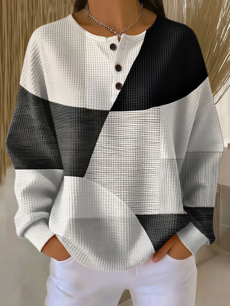 Fern - Layered Waffle Sweater