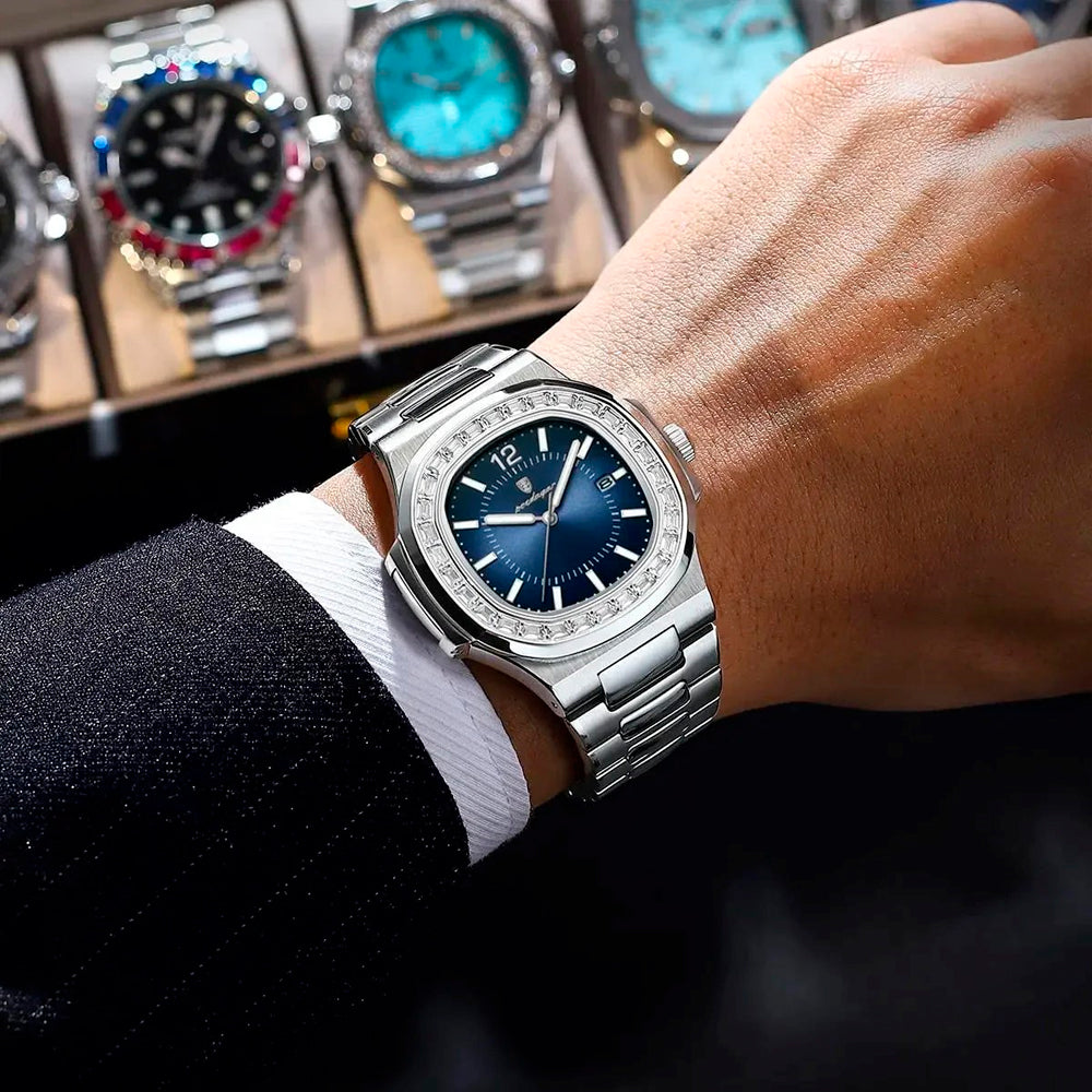 Sterling | Crystal-Set Steel Bracelet Watch - view 6