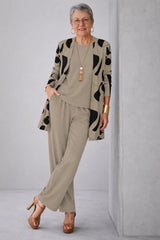 Taupe Black Print