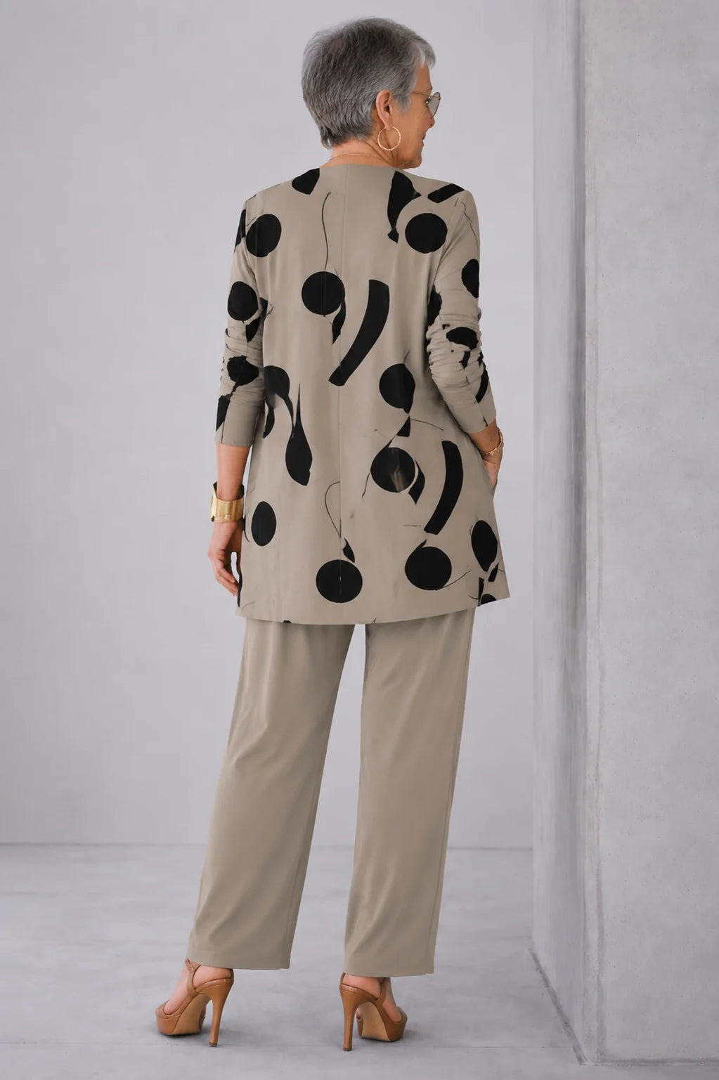 Monique - Abstract-Print Three-Piece Pant Set