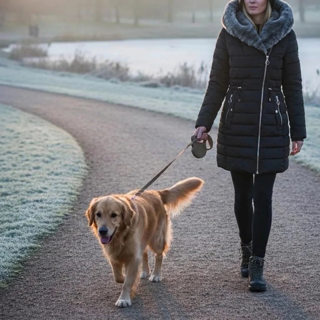 Ainsley - Faux Fur-Lined Longline Puffer Coat