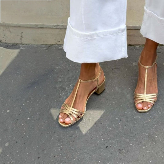 Reese | Golden Everyday Sandals - view 2
