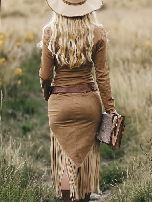 Willow - Western Tassel Midi Dress - view 2