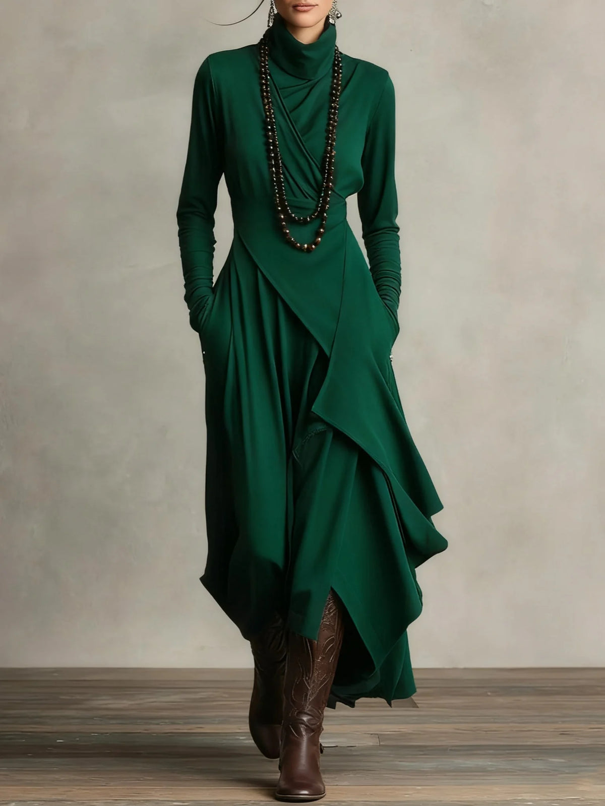 Arielle - Asymmetric Draped Maxi Dress