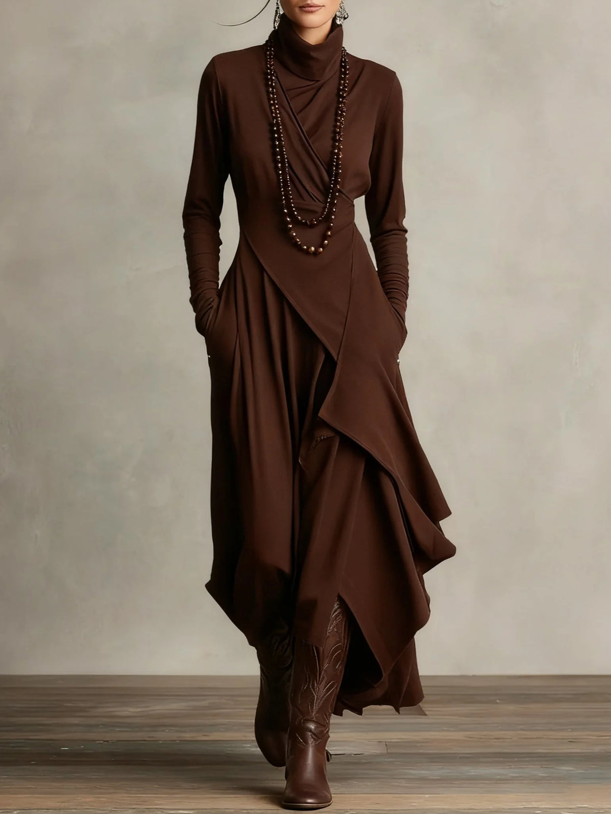Arielle - Asymmetric Draped Maxi Dress