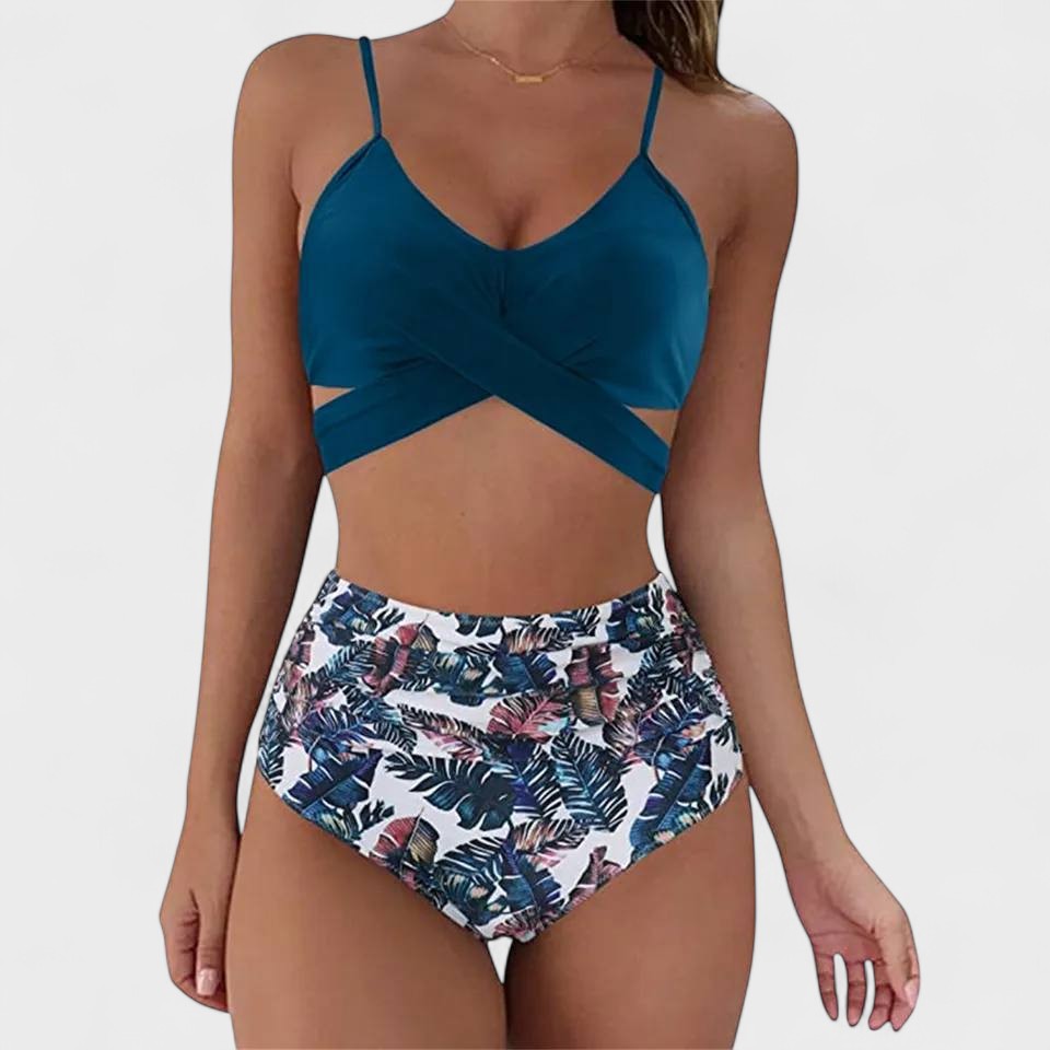 Marta | Tropical High-Waist Bikini Set
