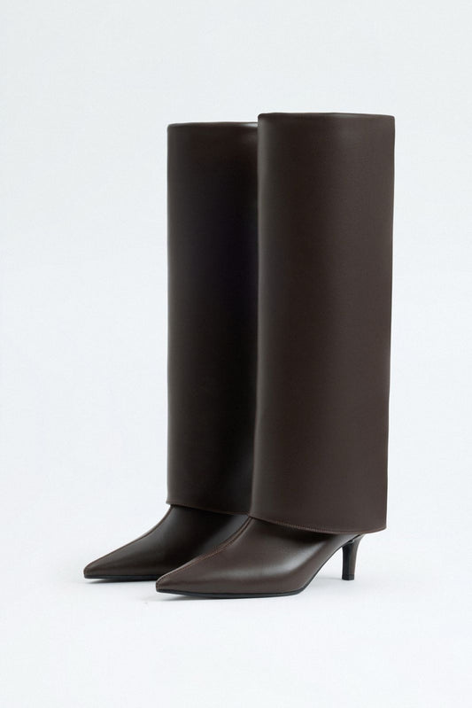 Barfin - Dark Brown Leather Knee-High Boots - view 2