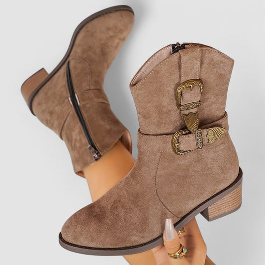 Rosalie - Buckle Arch-Support Western Boots
