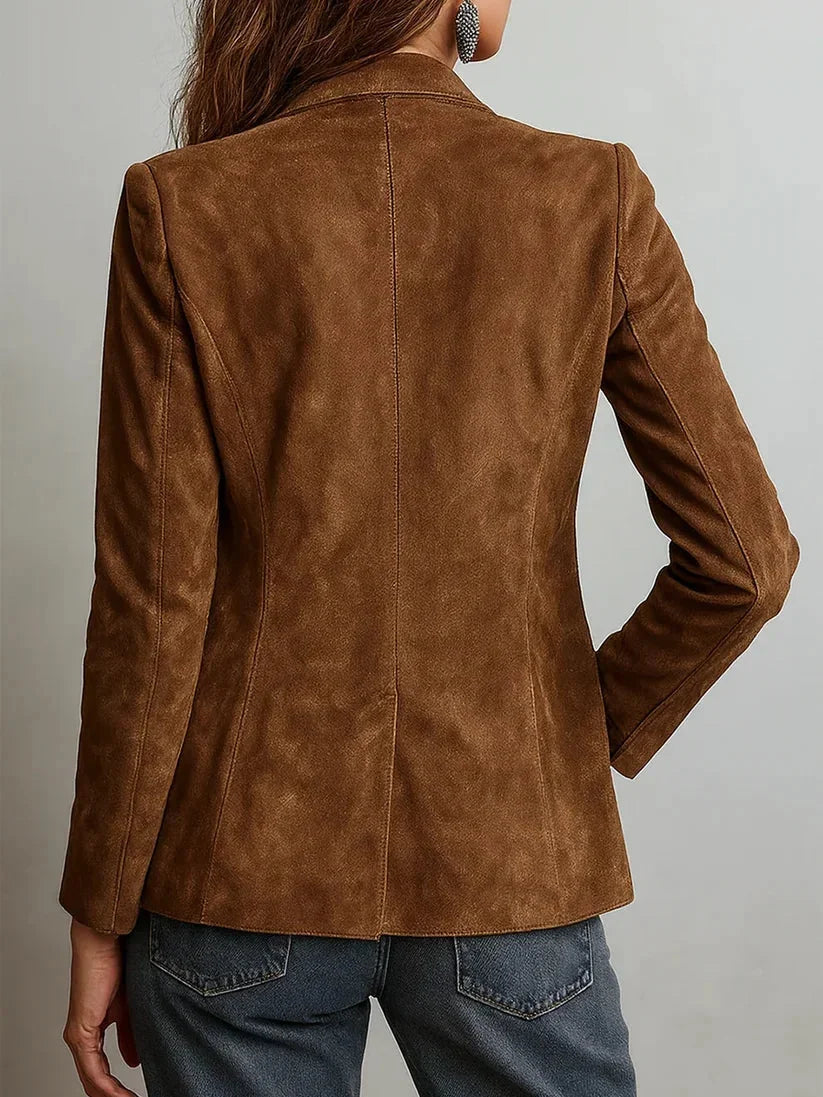 Cecelia vintage contrast-stitch blazer, back