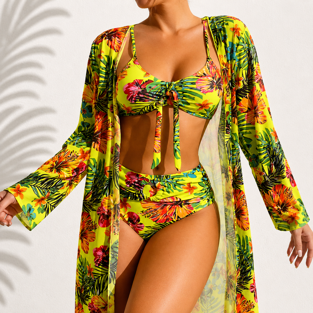 Sofia | Three-Piece Bikini and Kimono Set - view 3