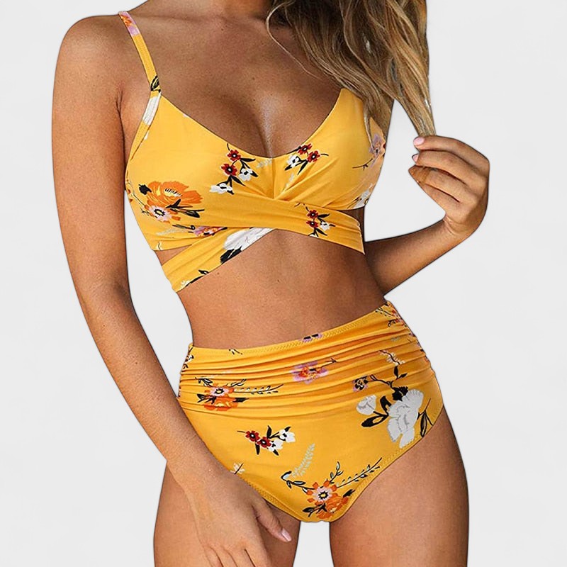 Marta | Tropical High-Waist Bikini Set - view 2