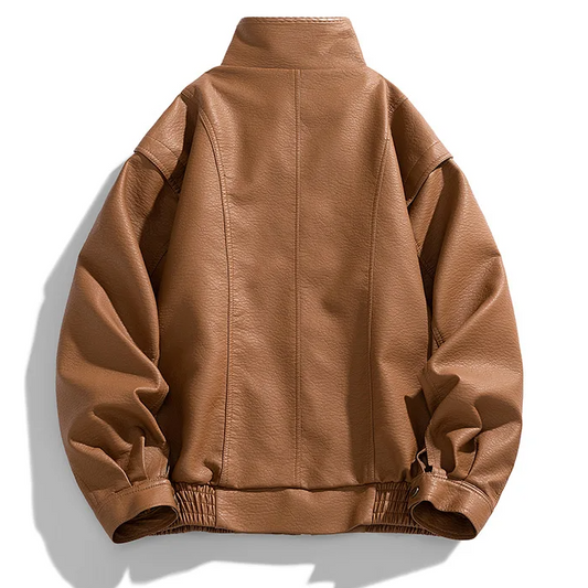 Maddox | Textured Leather Bomber Jacket - view 2