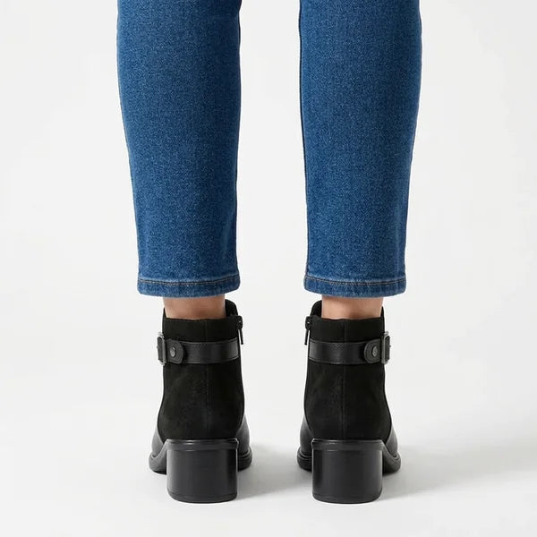 Gail - Buckle Block-Heel Ankle Boots