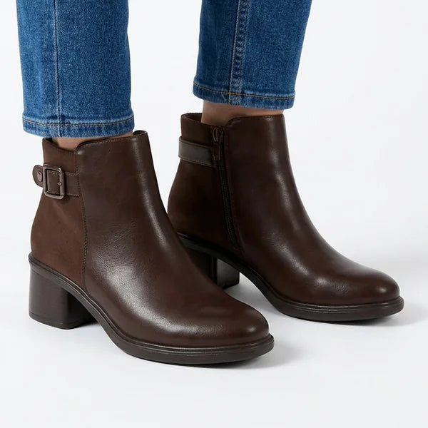 Gail - Buckle Block-Heel Ankle Boots