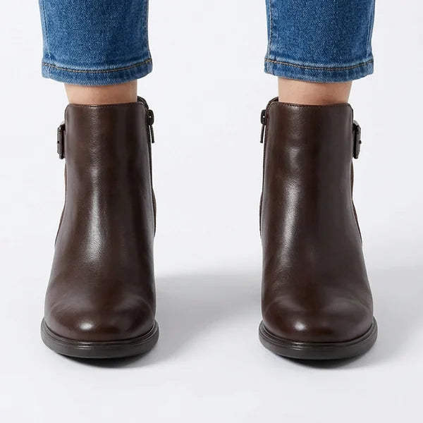 Gail - Buckle Block-Heel Ankle Boots