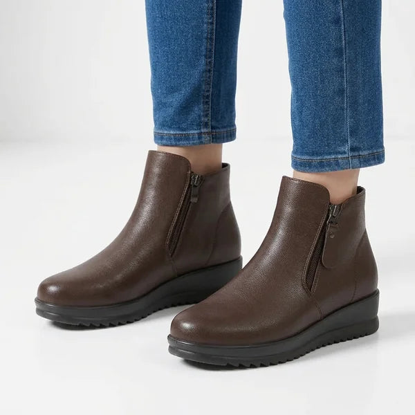 Carol - Button-Tab Platform Ankle Boots