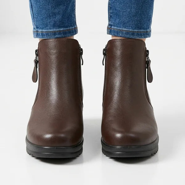 Carol - Button-Tab Platform Ankle Boots