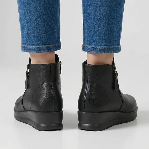 Carol - Button-Tab Platform Ankle Boots