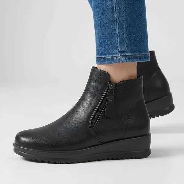 Carol - Button-Tab Platform Ankle Boots
