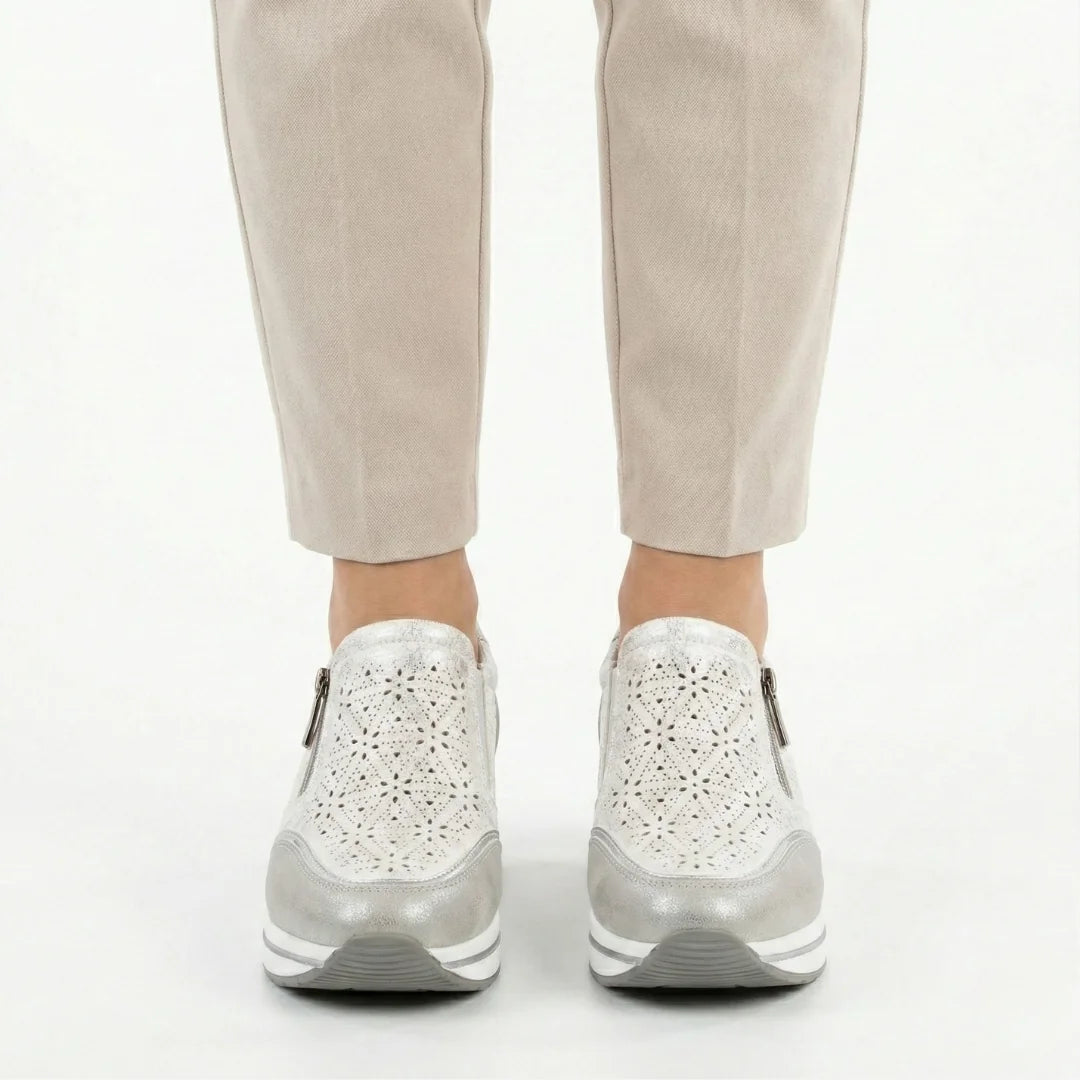 Cate shimmer wedge sneakers