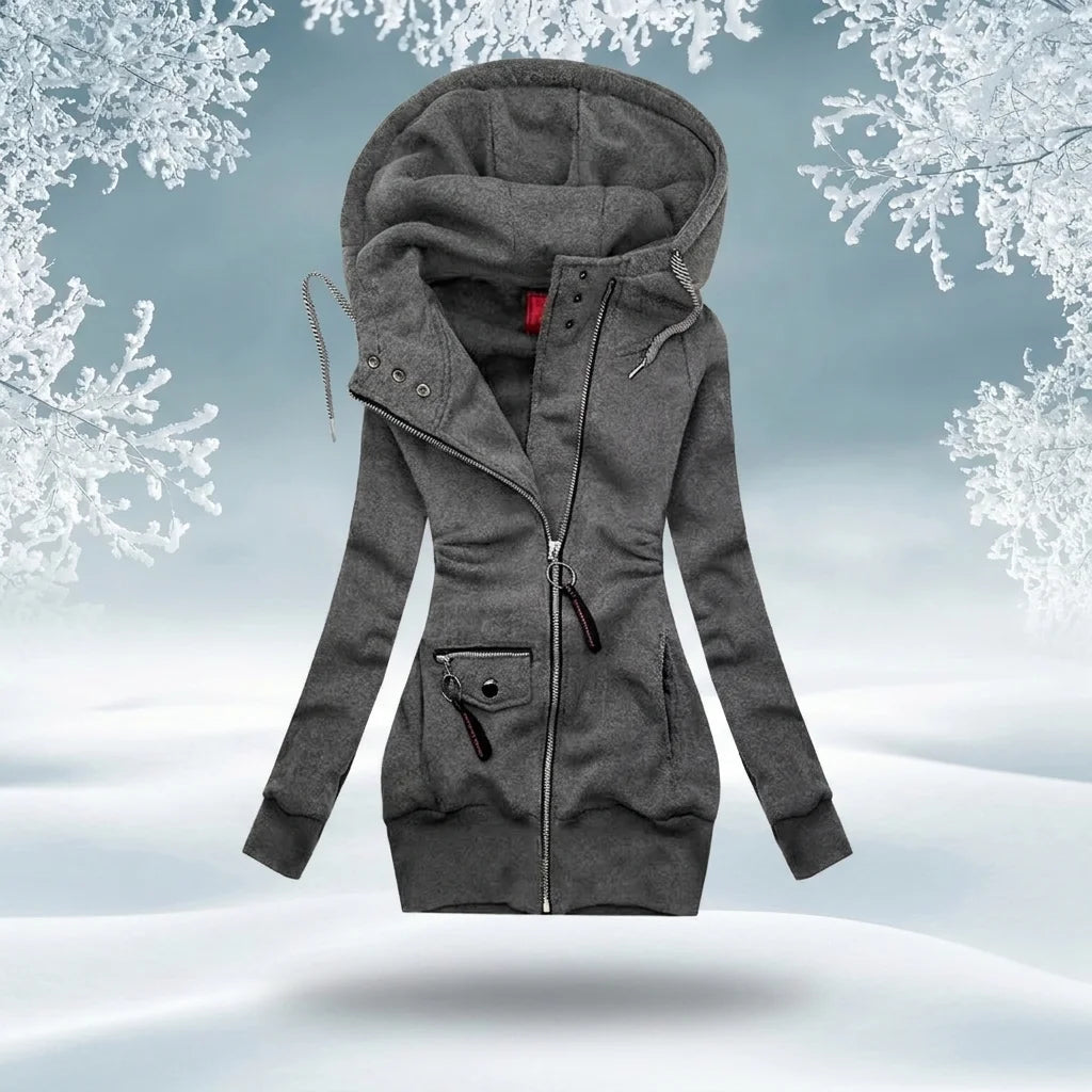 Celeste - Asymmetric Zip Longline Hoodie
