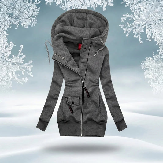 Celeste - Asymmetric Zip Longline Hoodie