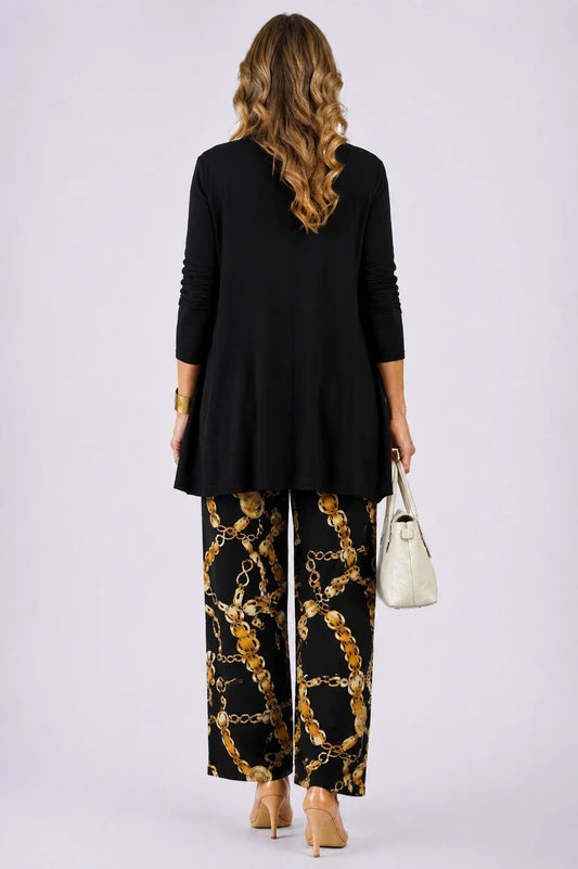 Arlene - Chain-Print Trouser Three-Piece Pant Set