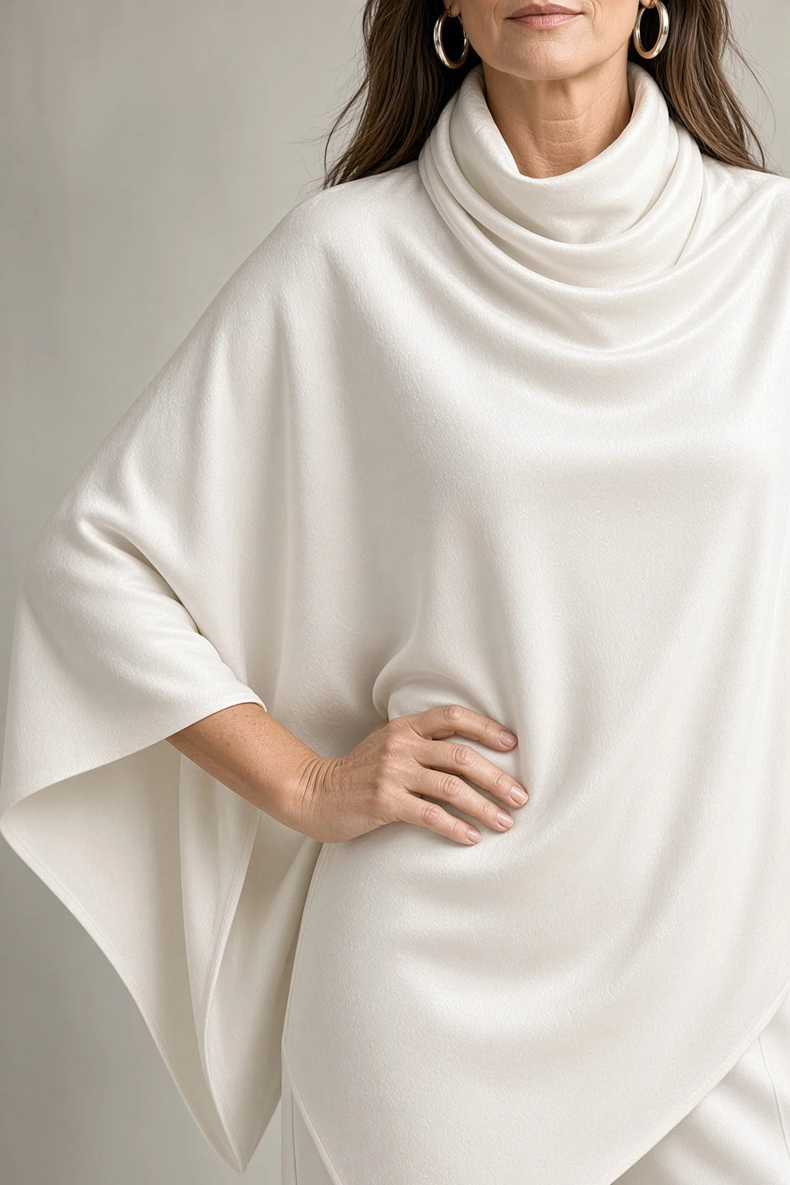 Claudine - Cowl-Neck Poncho Trouser Set
