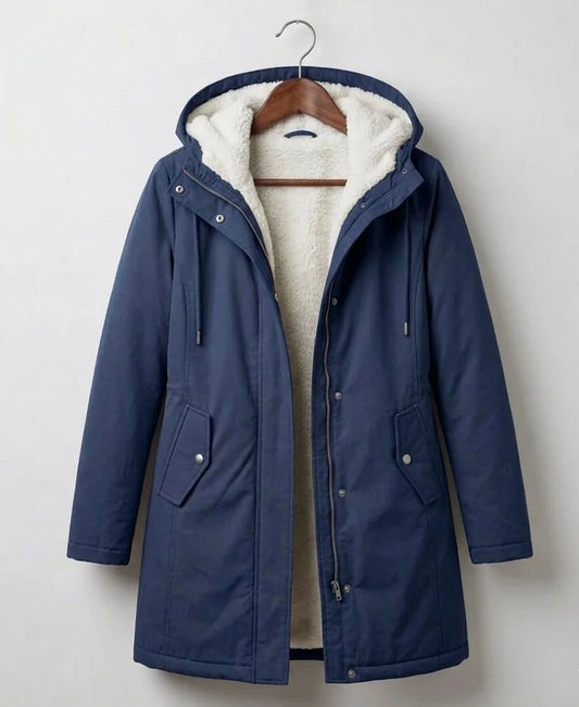 Felicity - Midnight Navy Hooded Longline Parka - Midnight Navy