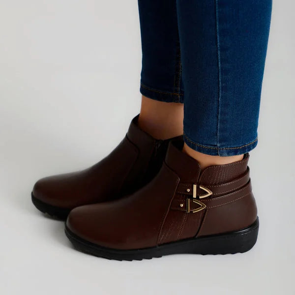 Barbara - Double-Buckle Comfort Ankle Boots
