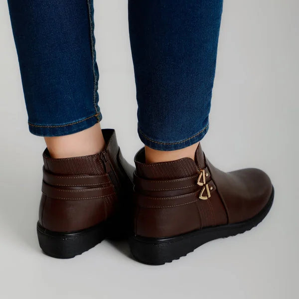 Barbara - Double-Buckle Comfort Ankle Boots