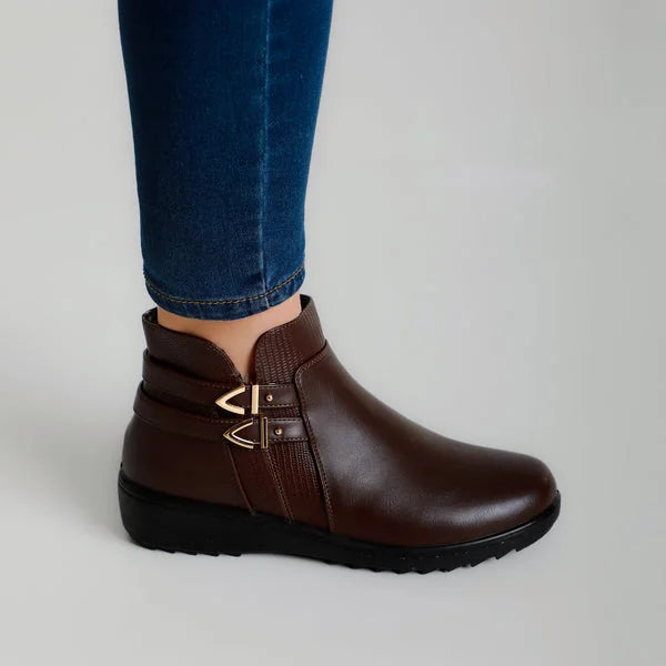 Barbara - Double-Buckle Comfort Ankle Boots