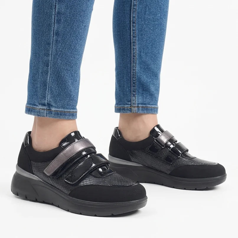 Asia - Double-Strap Comfort Wedge Sneakers