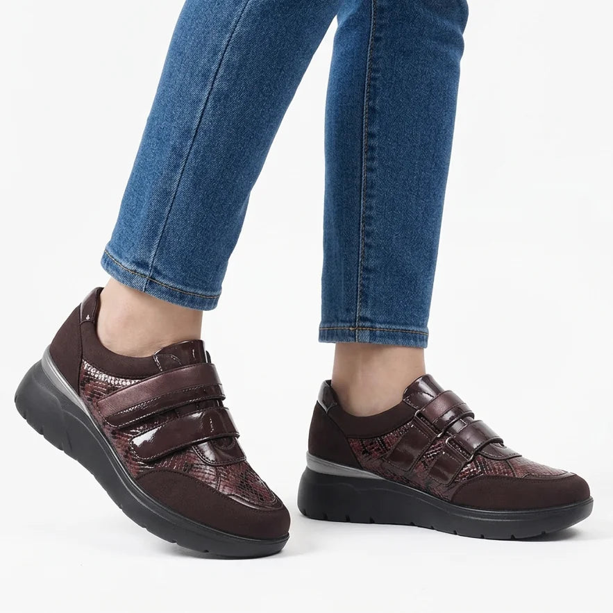 Asia - Double-Strap Comfort Wedge Sneakers