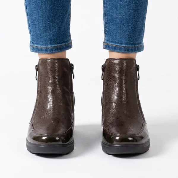 Paulette - Double-Zip Wedge Ankle Boots