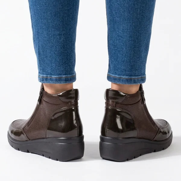 Paulette - Double-Zip Wedge Ankle Boots