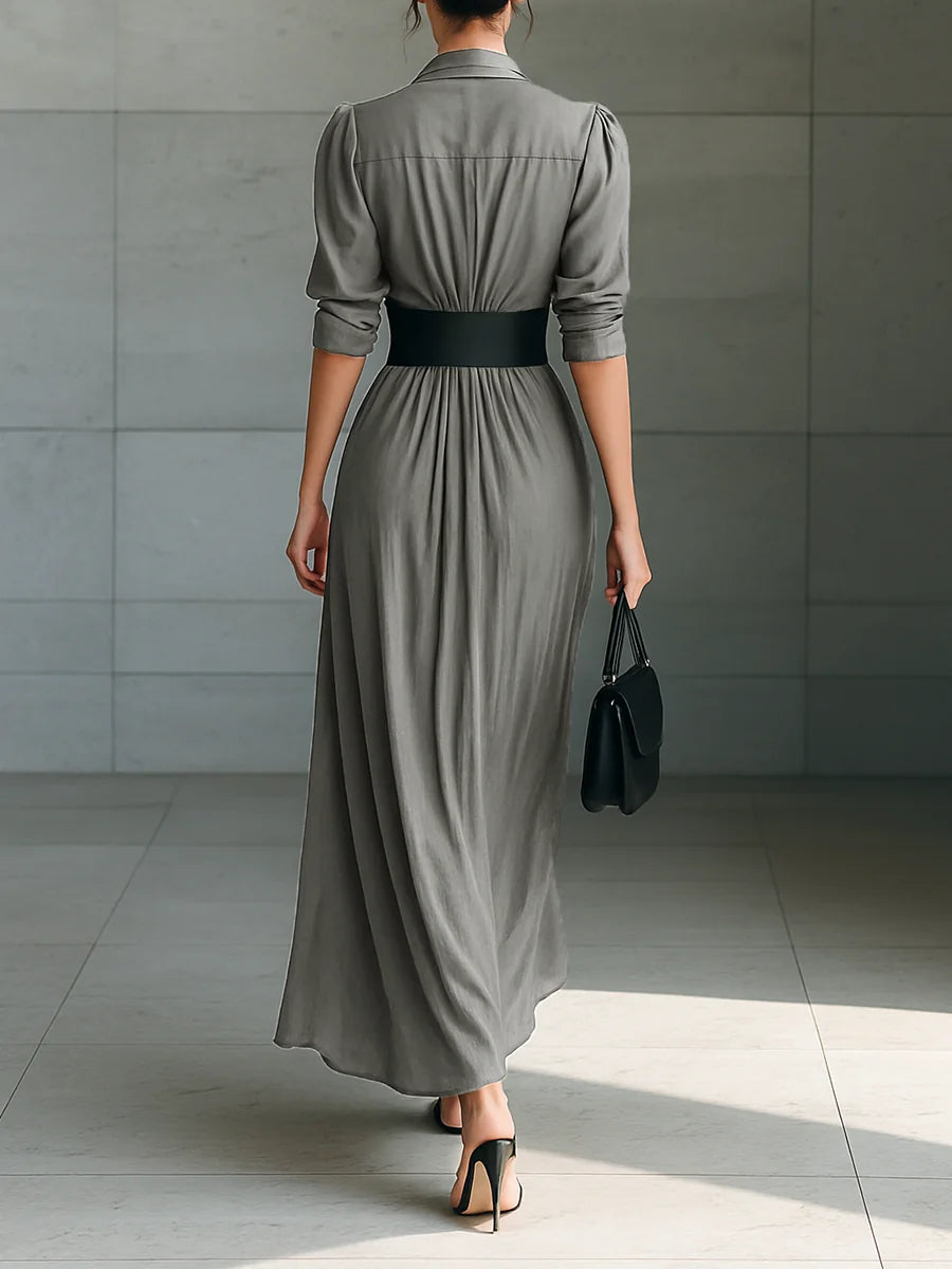 Brigitte - Draped Belted Maxi Dress