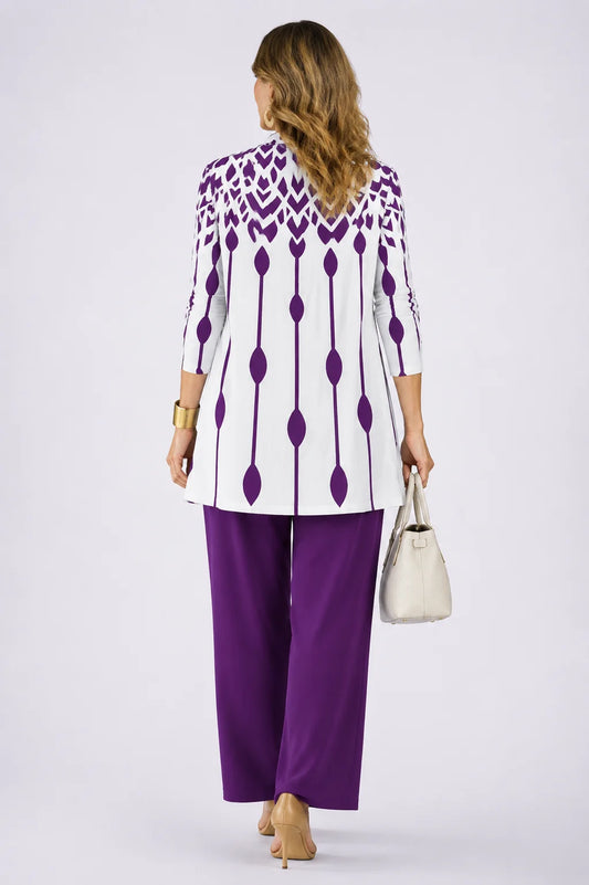 Francine - Drop-Print Three-Piece Pant Set