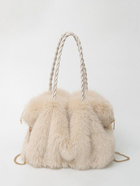 Charlotte - Plush Velvet Shoulder Tote Bag