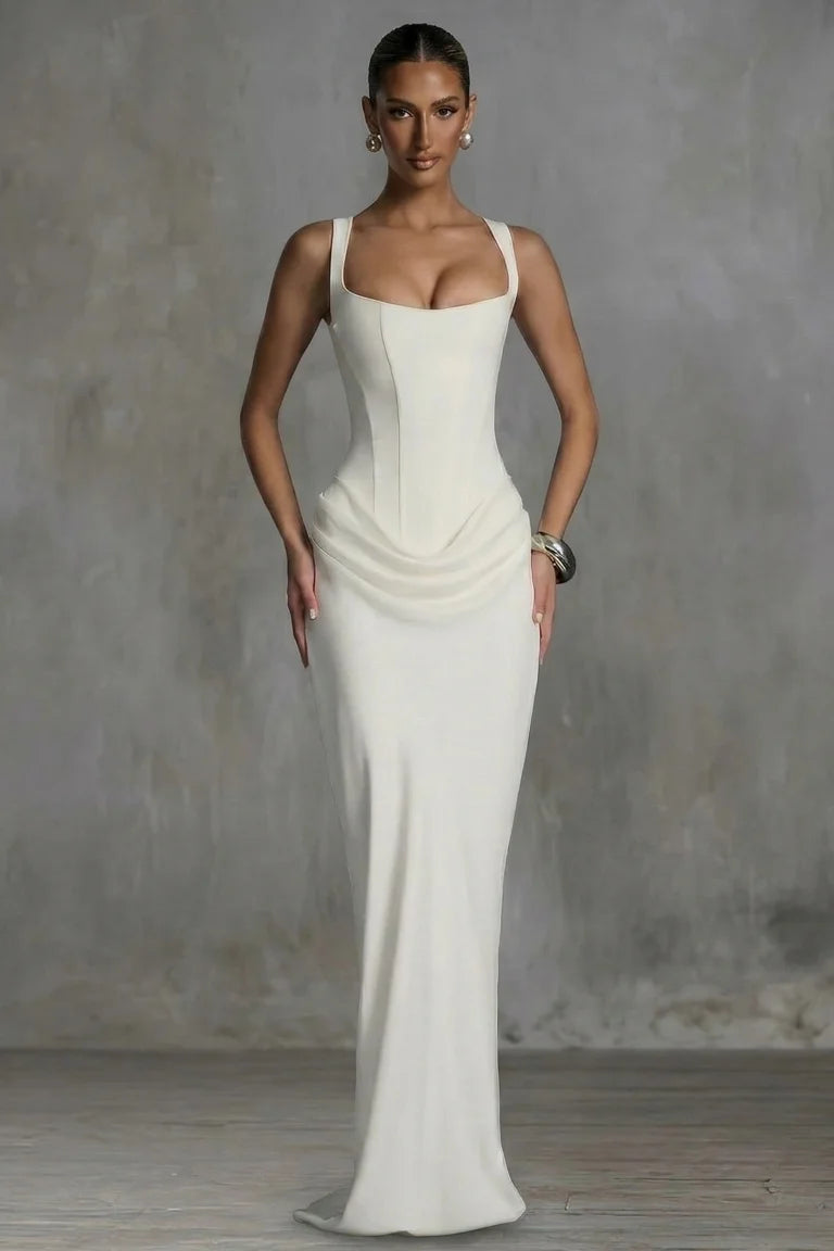 Éléonore - Square-Neck Corset Maxi Dress