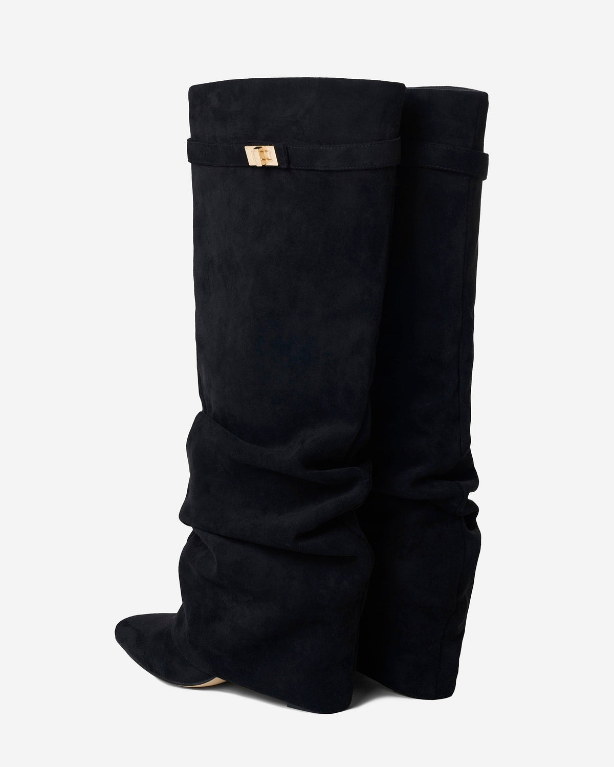 Lavista - Black Slouchy Suede Knee-High Boots - view 6