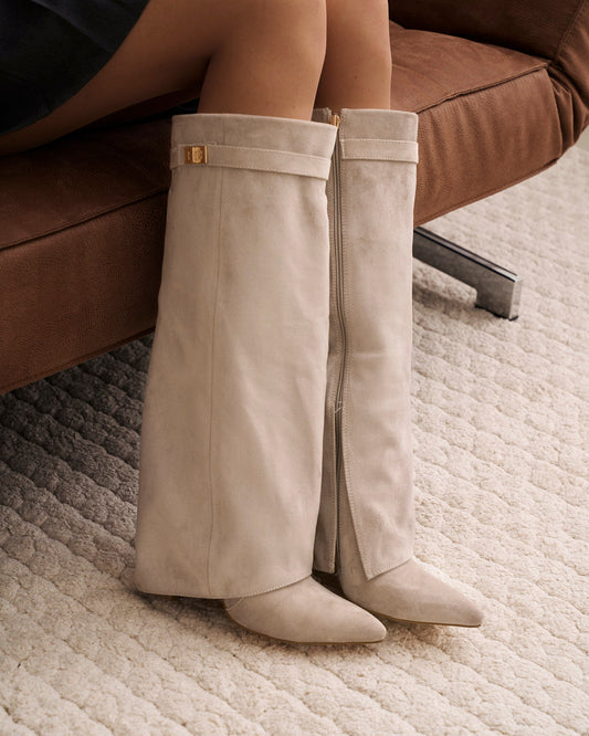 Lavista - Taupe Suede Knee-High Boots - view 2