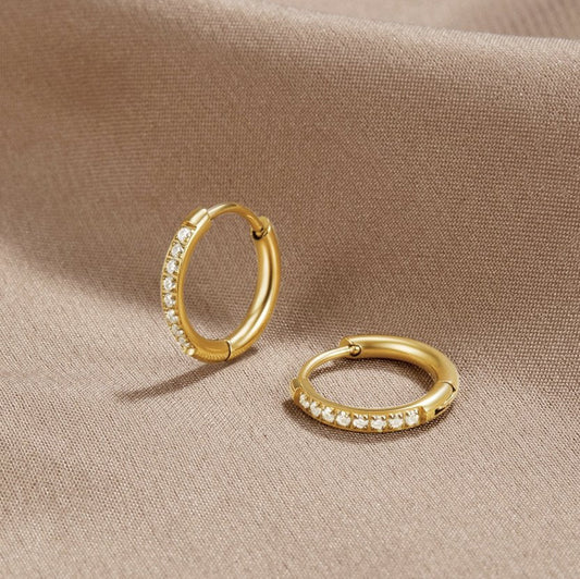 Zoe - Crystal Eternity Hoop Earrings