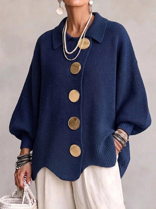 Tessa - Oversized Collared Knit Cardigan
