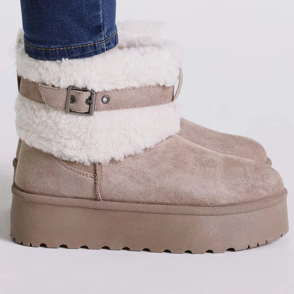 Kathy - Faux-Fur Strap Platform Boots