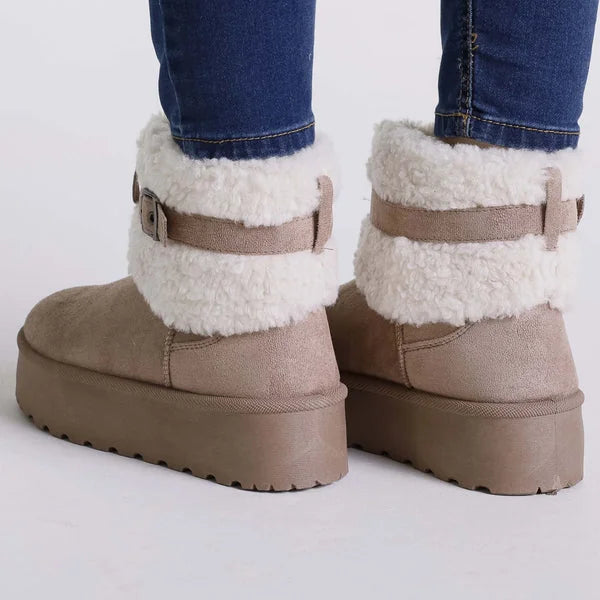 Kathy - Faux-Fur Strap Platform Boots