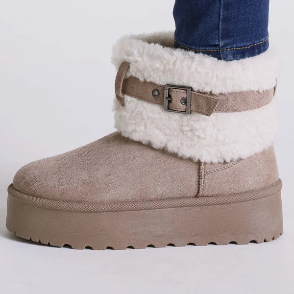 Kathy - Faux-Fur Strap Platform Boots